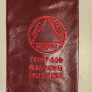 Red Embroidery on Smooth Burgundy-Red Leather for the A.A. 4th Ed. BB Hardcover